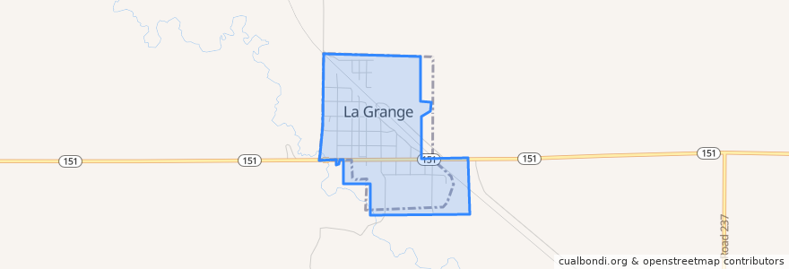 Mapa de ubicacion de La Grange.