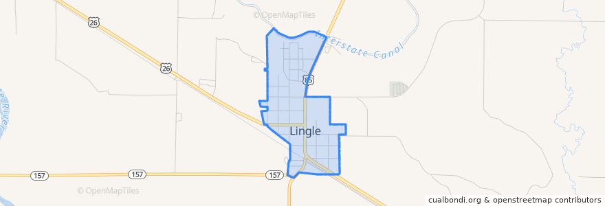 Mapa de ubicacion de Lingle.