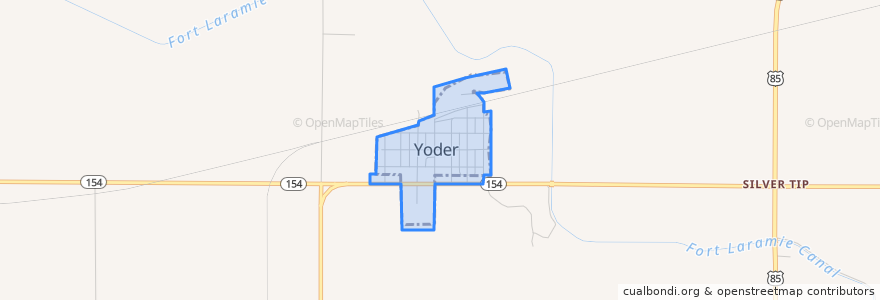 Mapa de ubicacion de Yoder.