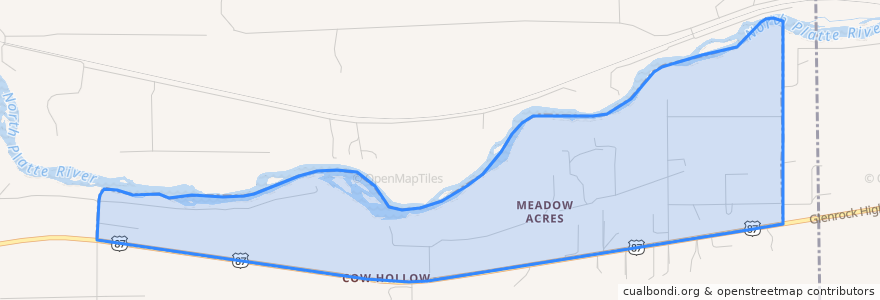 Mapa de ubicacion de Meadow Acres.
