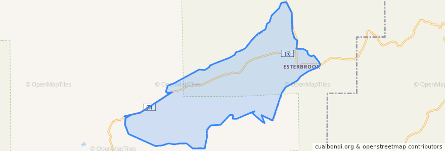 Mapa de ubicacion de Esterbrook.