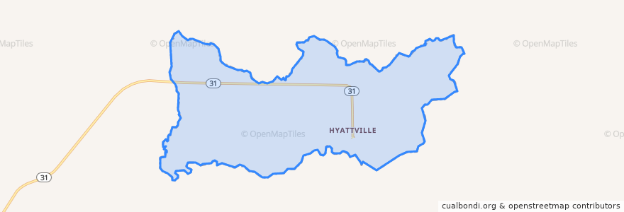 Mapa de ubicacion de Hyattville.