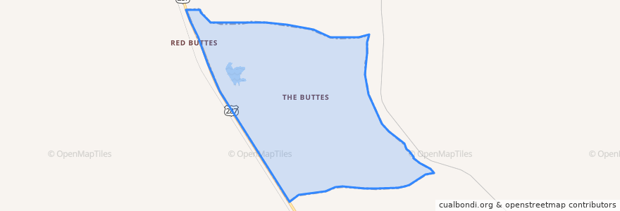 Mapa de ubicacion de The Buttes.