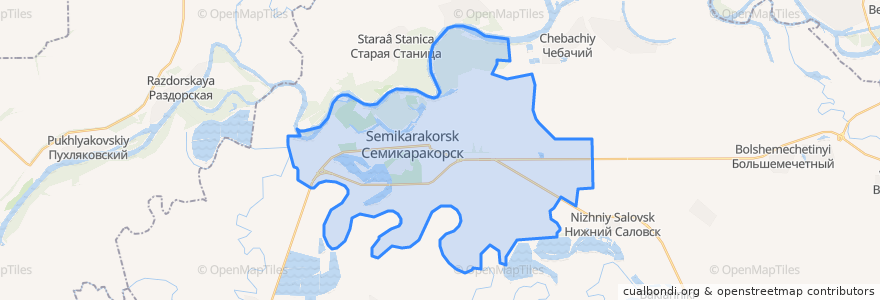 Mapa de ubicacion de Семикаракорское городское поселение.