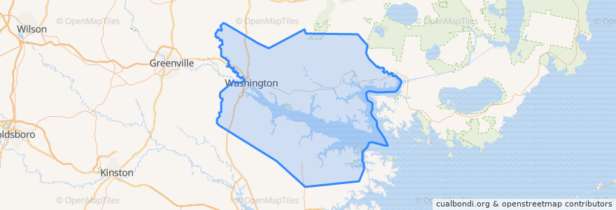 Mapa de ubicacion de Beaufort County.