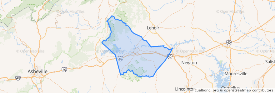 Mapa de ubicacion de Burke County.