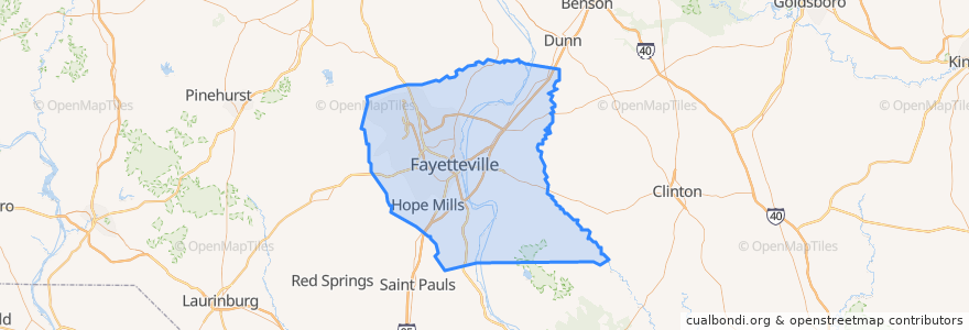 Mapa de ubicacion de Cumberland County.