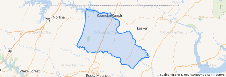 Mapa de ubicacion de Halifax County.