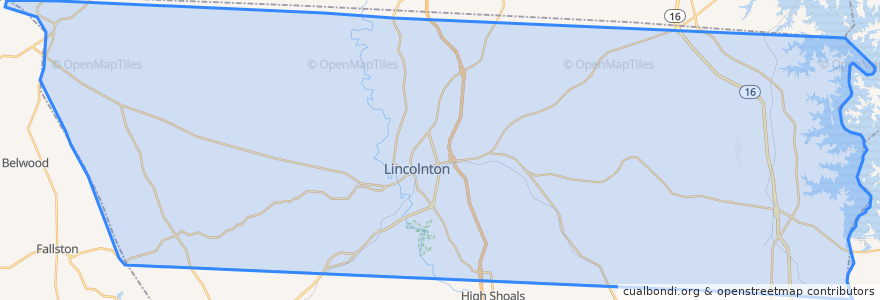 Mapa de ubicacion de Lincoln County.