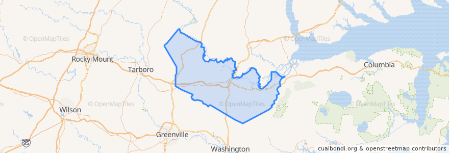 Mapa de ubicacion de Martin County.