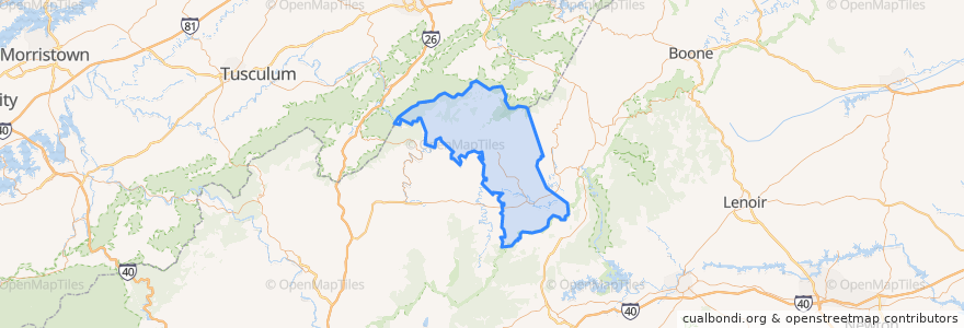 Mapa de ubicacion de Mitchell County.