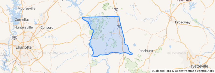 Mapa de ubicacion de Montgomery County.