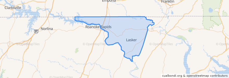 Mapa de ubicacion de Northampton County.