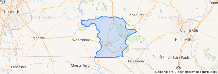 Mapa de ubicacion de Richmond County.