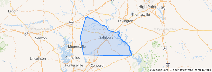 Mapa de ubicacion de Rowan County.