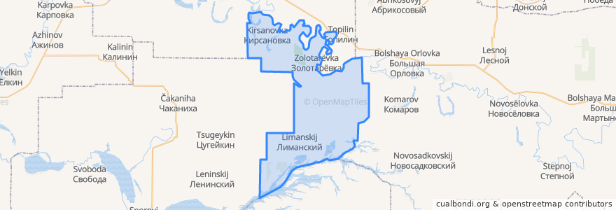 Mapa de ubicacion de Золотарёвское сельское поселение.