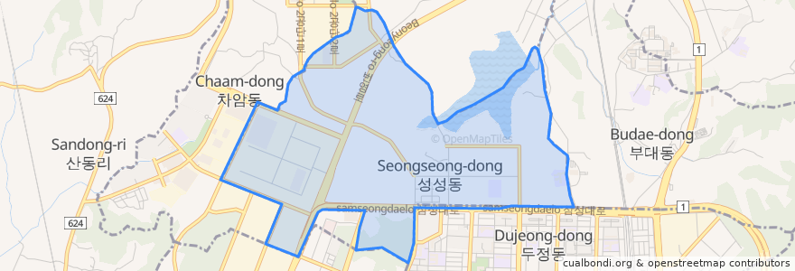 Mapa de ubicacion de 성성동.