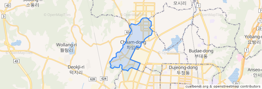 Mapa de ubicacion de Chaam-dong.