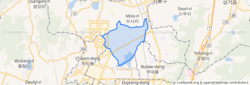 Mapa de ubicacion de 업성동.