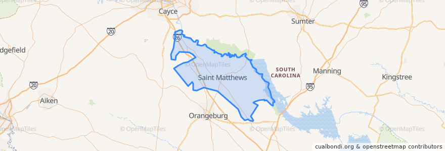 Mapa de ubicacion de Calhoun County.