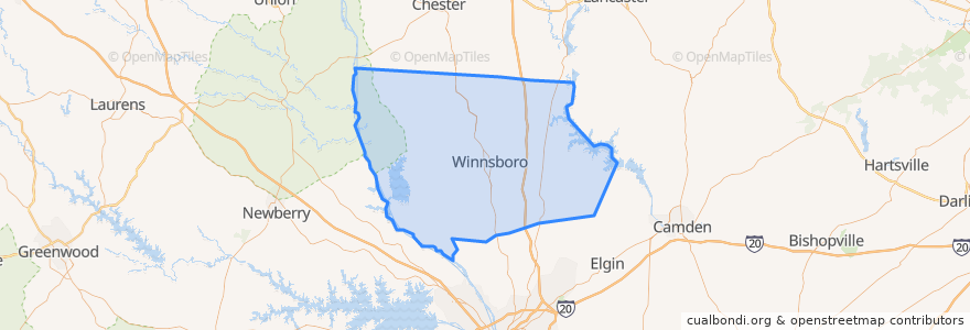 Mapa de ubicacion de Fairfield County.