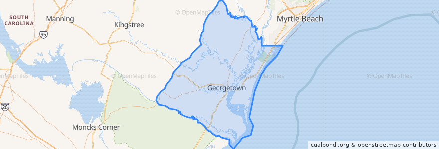 Mapa de ubicacion de Georgetown County.