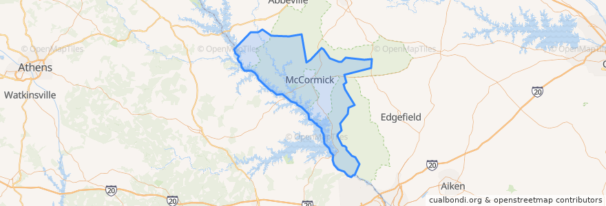 Mapa de ubicacion de McCormick County.