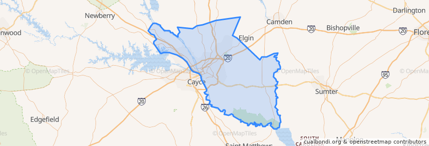 Mapa de ubicacion de Richland County.