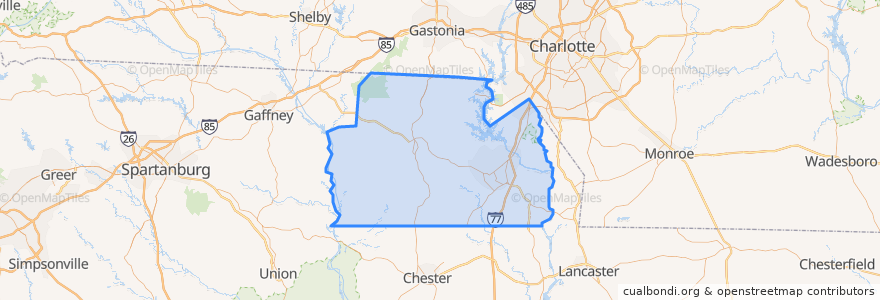 Mapa de ubicacion de York County.