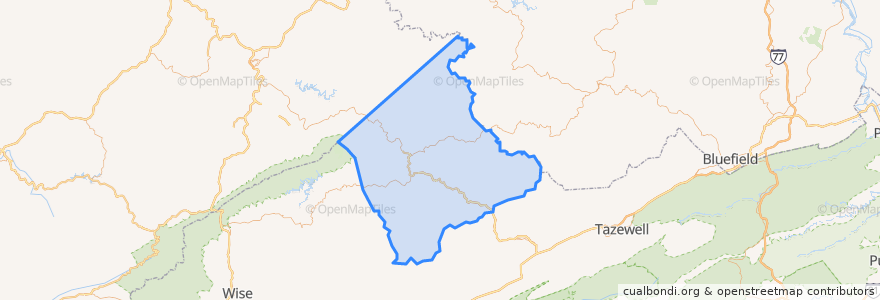 Mapa de ubicacion de Buchanan County.
