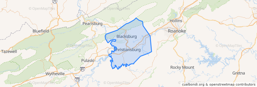 Mapa de ubicacion de Montgomery County.