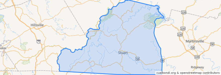 Mapa de ubicacion de Patrick County.