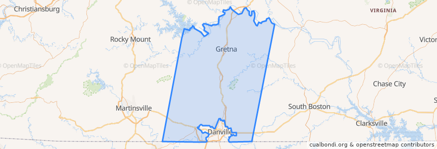 Mapa de ubicacion de Pittsylvania County.