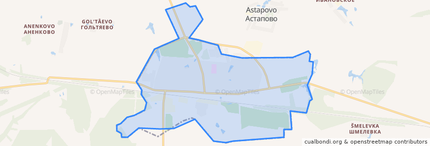 Mapa de ubicacion de городское поселение Арсеньево.