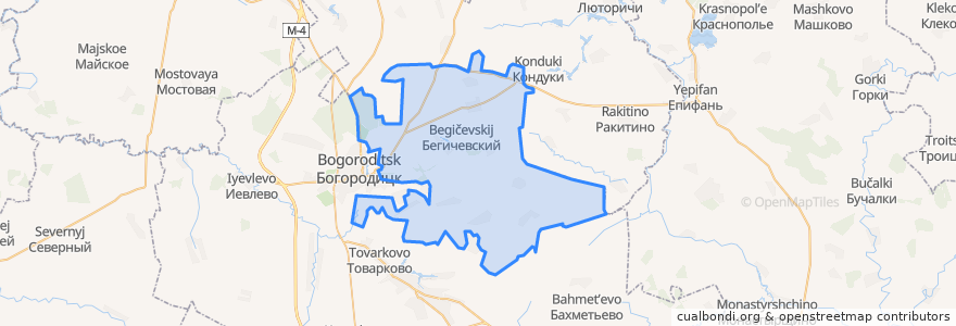 Mapa de ubicacion de Бегичевское сельское поселение.