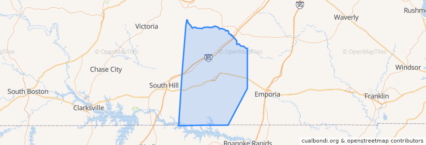 Mapa de ubicacion de Brunswick County.