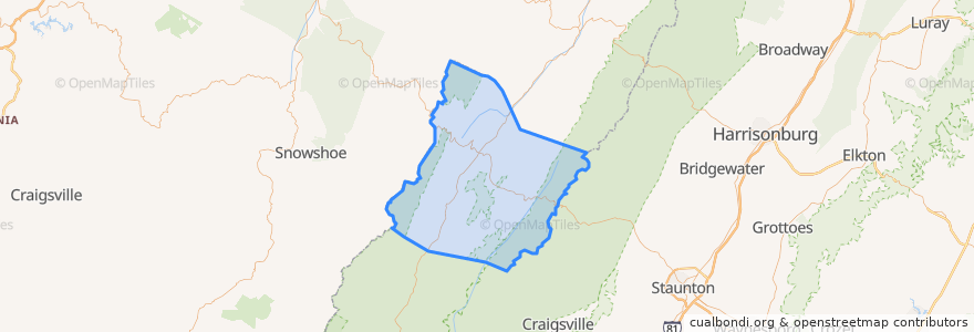 Mapa de ubicacion de Highland County.