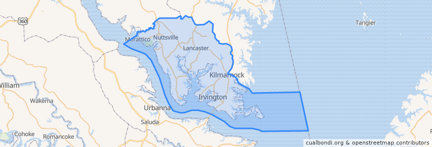 Mapa de ubicacion de Lancaster County.