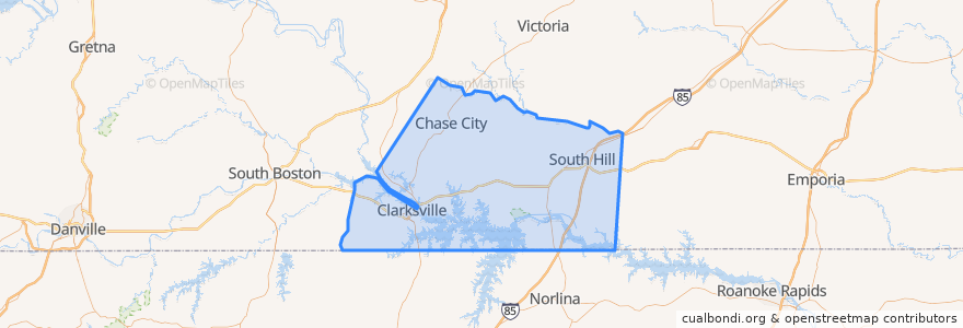 Mapa de ubicacion de Mecklenburg County.