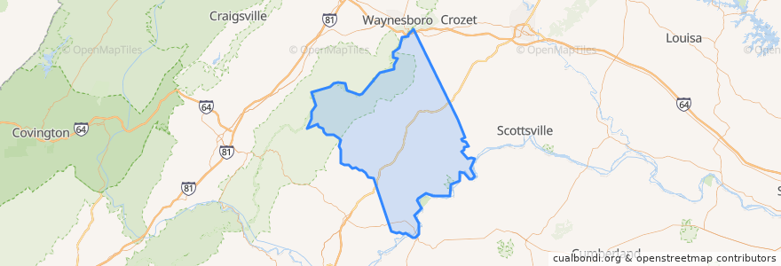 Mapa de ubicacion de Nelson County.