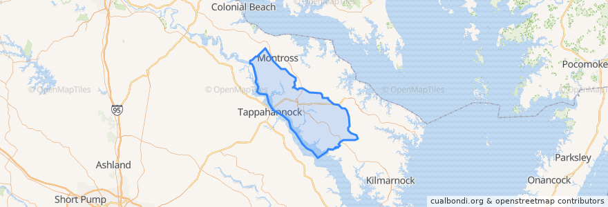 Mapa de ubicacion de Richmond County.