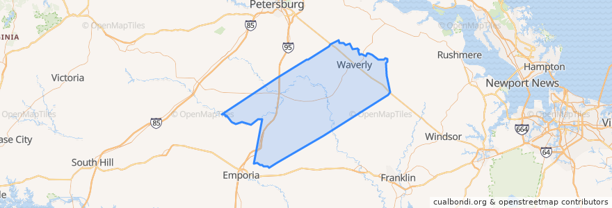 Mapa de ubicacion de Sussex County.