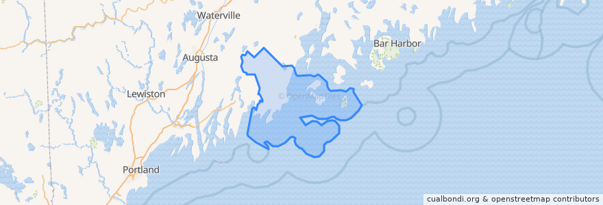 Mapa de ubicacion de Knox County.