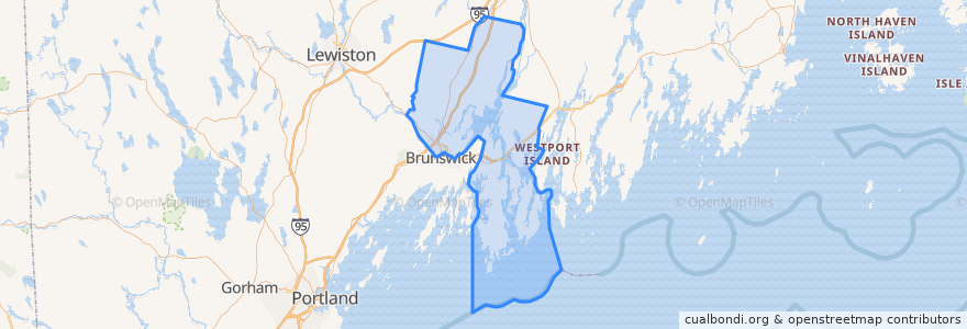 Mapa de ubicacion de Sagadahoc County.