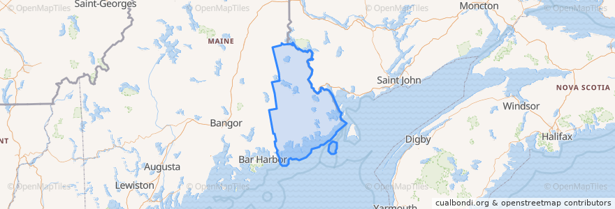 Mapa de ubicacion de Washington County.