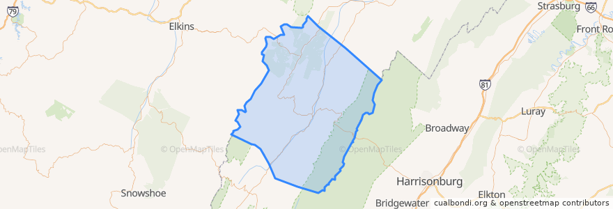 Mapa de ubicacion de Pendleton County.