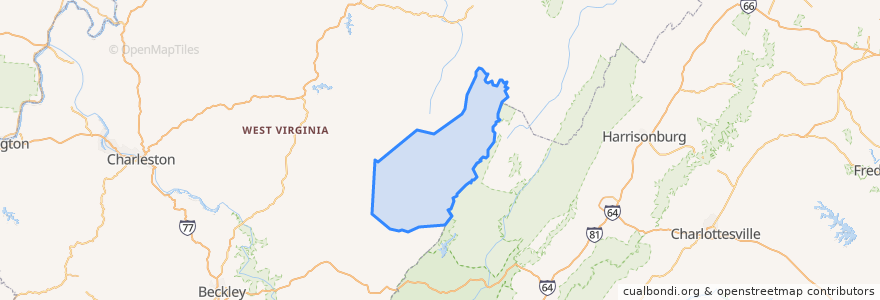 Mapa de ubicacion de Pocahontas County.