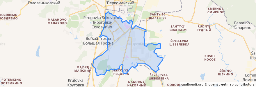 Mapa de ubicacion de городское поселение Щёкино.