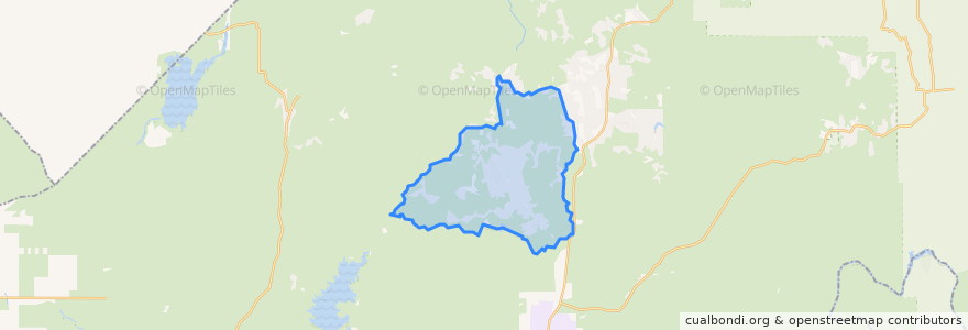 Mapa de ubicacion de Yosemite Lakes.