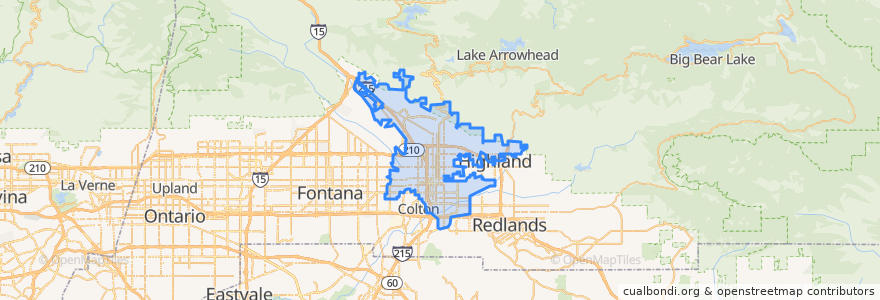 Mapa de ubicacion de 샌버너디노.